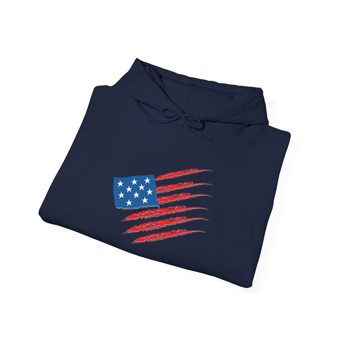 Patriotic Hoodie with American Flag Design | Unisex Sweatshirt for Independence Day, Memorial Day, Everyday Wear, Gift for Veterans