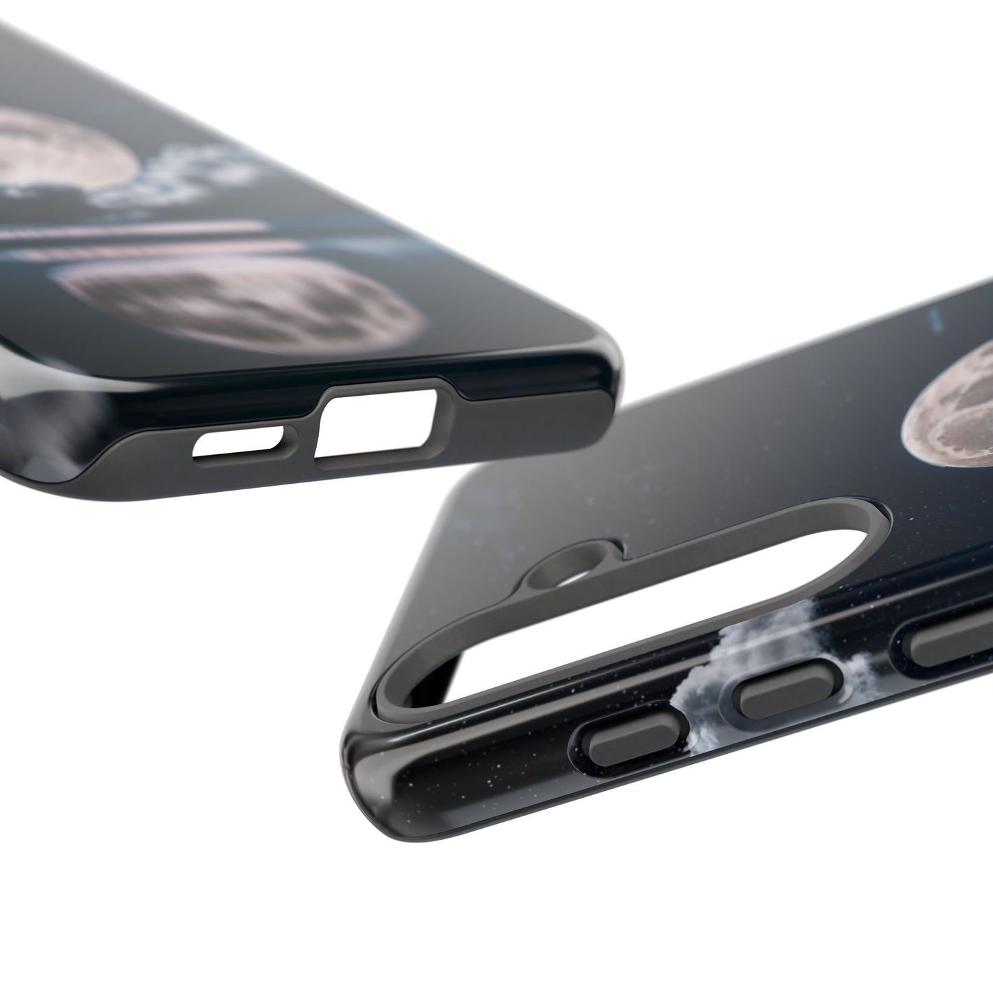 Moonlit Reflection Phone Case — Night Sky Moon & Clouds Tough Case
