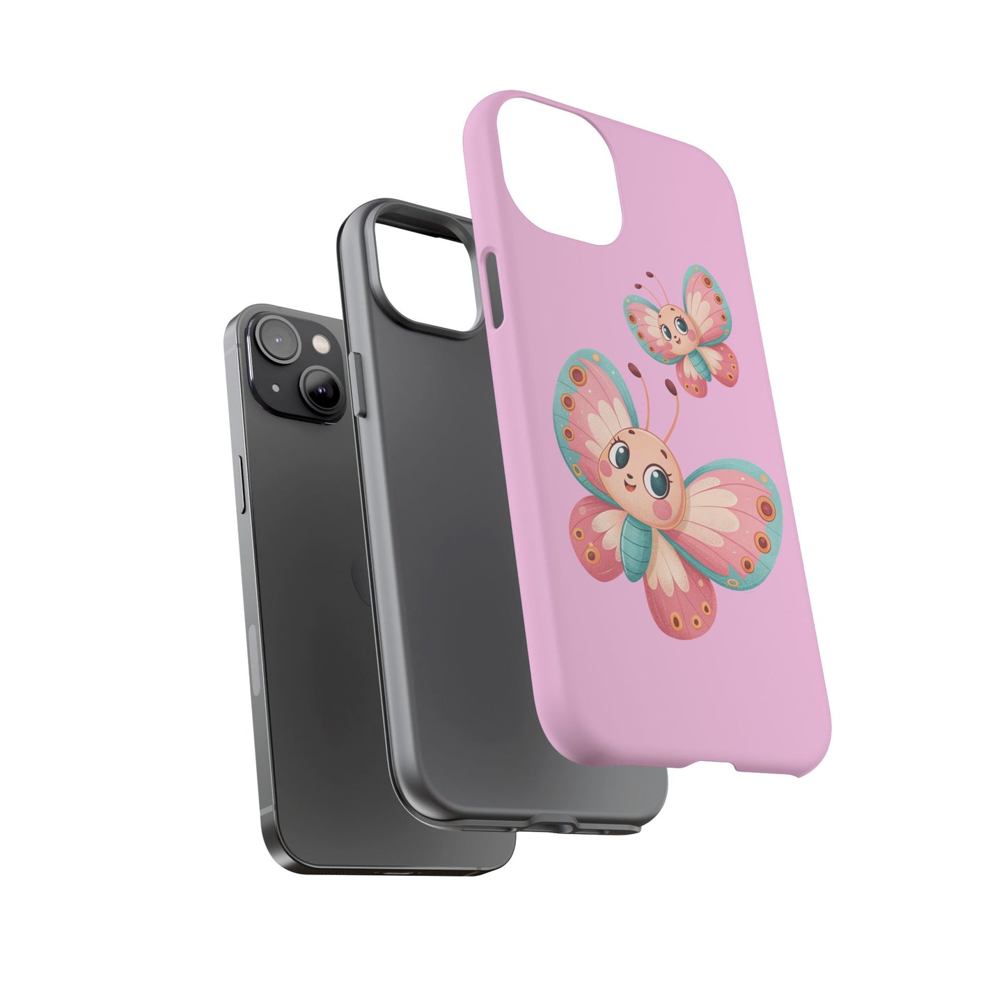 Cute Butterfly Phone Case, Tough Phone Cover, Girly Phone Accessory, Unique Gift for Her, Kids Phone Case, Floral Design Case