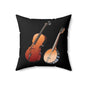 Musical Instruments Throw Pillow, Guitar Banjo Cushion, Home Decor, Gift for Music Lovers, Cozy Accent Pillow