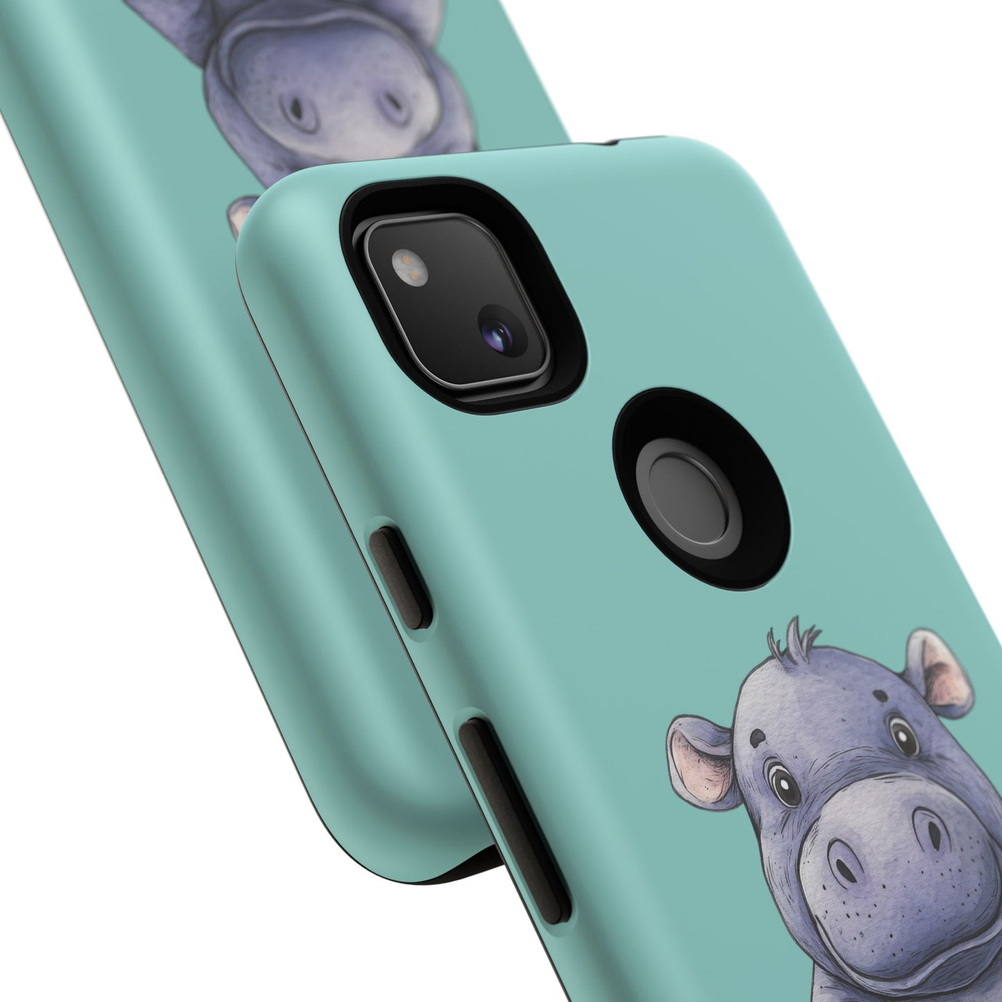 Cute Hippo Phone Case, Tough Phone Cover, Fun Animal Case, Gift for Kids, Cute Decor, Birthday Present