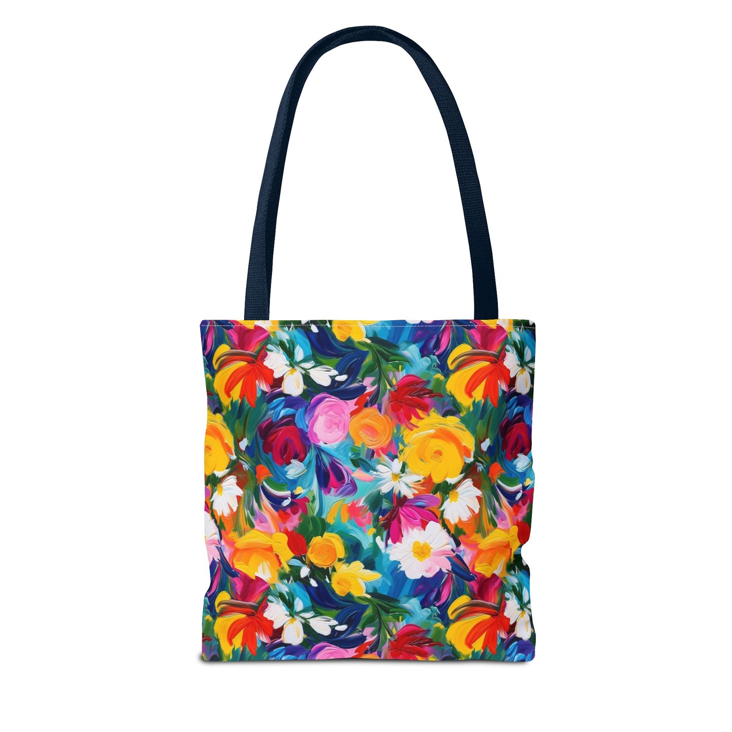 Colorful Floral Tote Bag — Vibrant All-Over Print Shopper