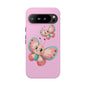 Cute Butterfly Phone Case, Tough Phone Cover, Girly Phone Accessory, Unique Gift for Her, Kids Phone Case, Floral Design Case