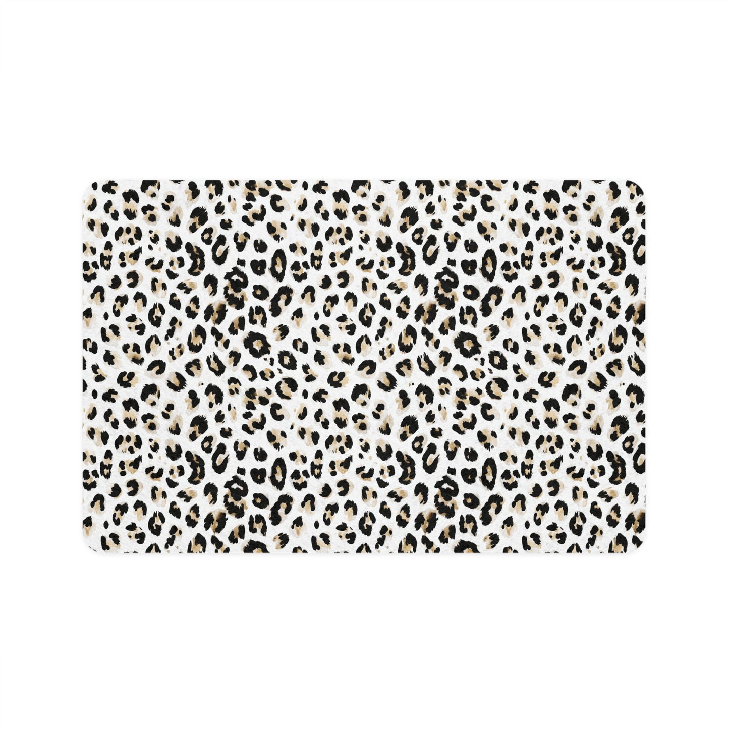 Leopard Print Pet Food Mat (12x18) — Non-Slip Feeding Mat for Cats & Dogs