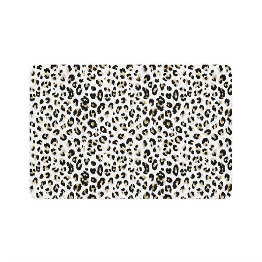 Leopard Print Pet Food Mat (12x18) — Non-Slip Feeding Mat for Cats & Dogs