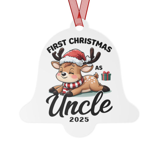 Personalized Holiday Ornaments, First Christmas as Uncle 2025, Metal Tree Decorations, Keepsake Gifts, Family Celebrations, Customized Gifts