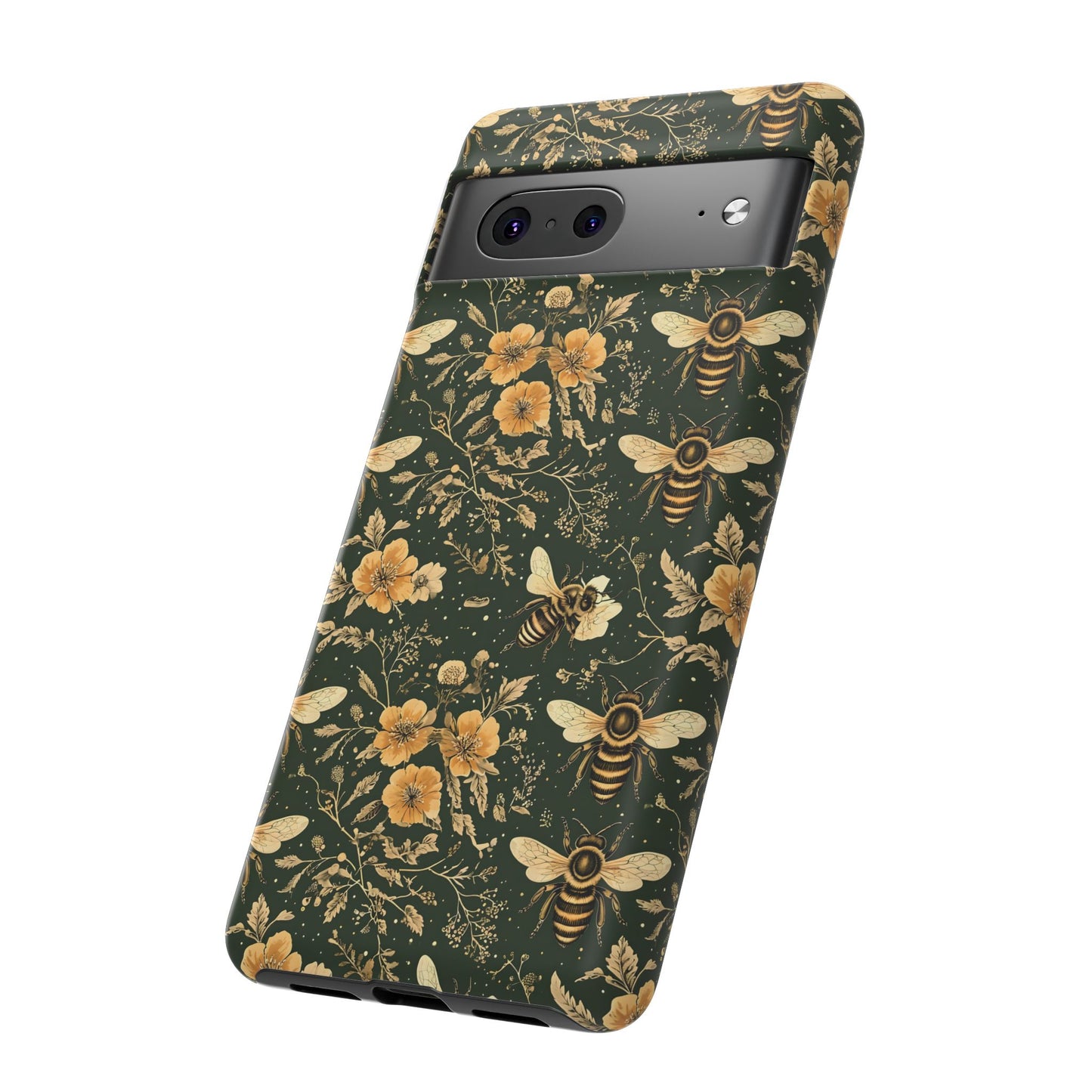 Nature-Inspired Phone Case, Tough Cases for Nature Lovers, Floral Bee Design, Eco-Friendly Gift, Summer Vibes, Trendy Phone Accessory,