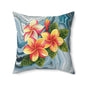 Tropical Floral Throw Pillow - Perfect for Home Decor, Summer Vibes