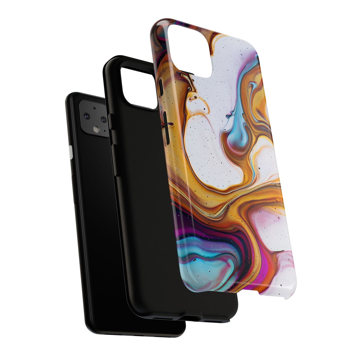 Artistic Phone Case, Tough Cases with Colorful Marble Design