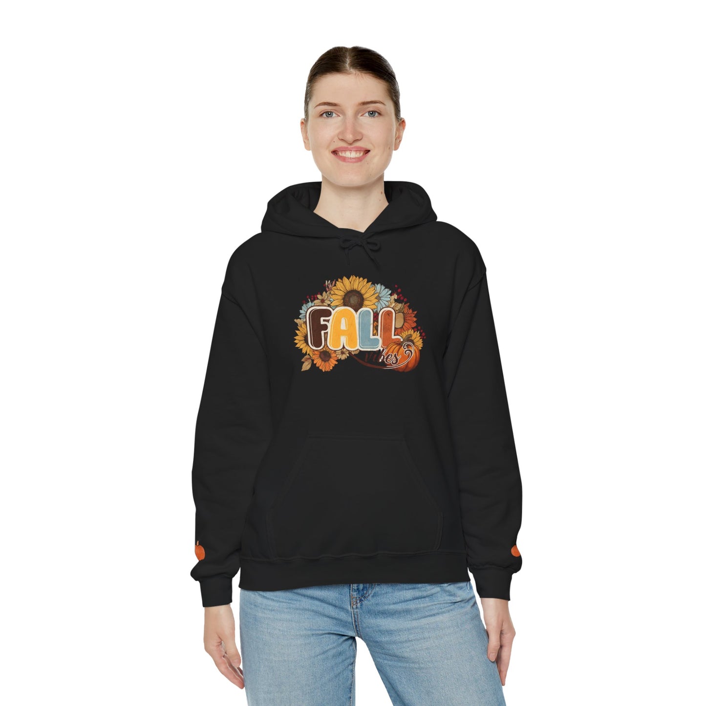 Cozy Fall Vibes Hoodie, Unisex Sweatshirt for Autumn, Pumpkin Design, Perfect for Thanksgiving, Gift for Friends, Seasonal Wear