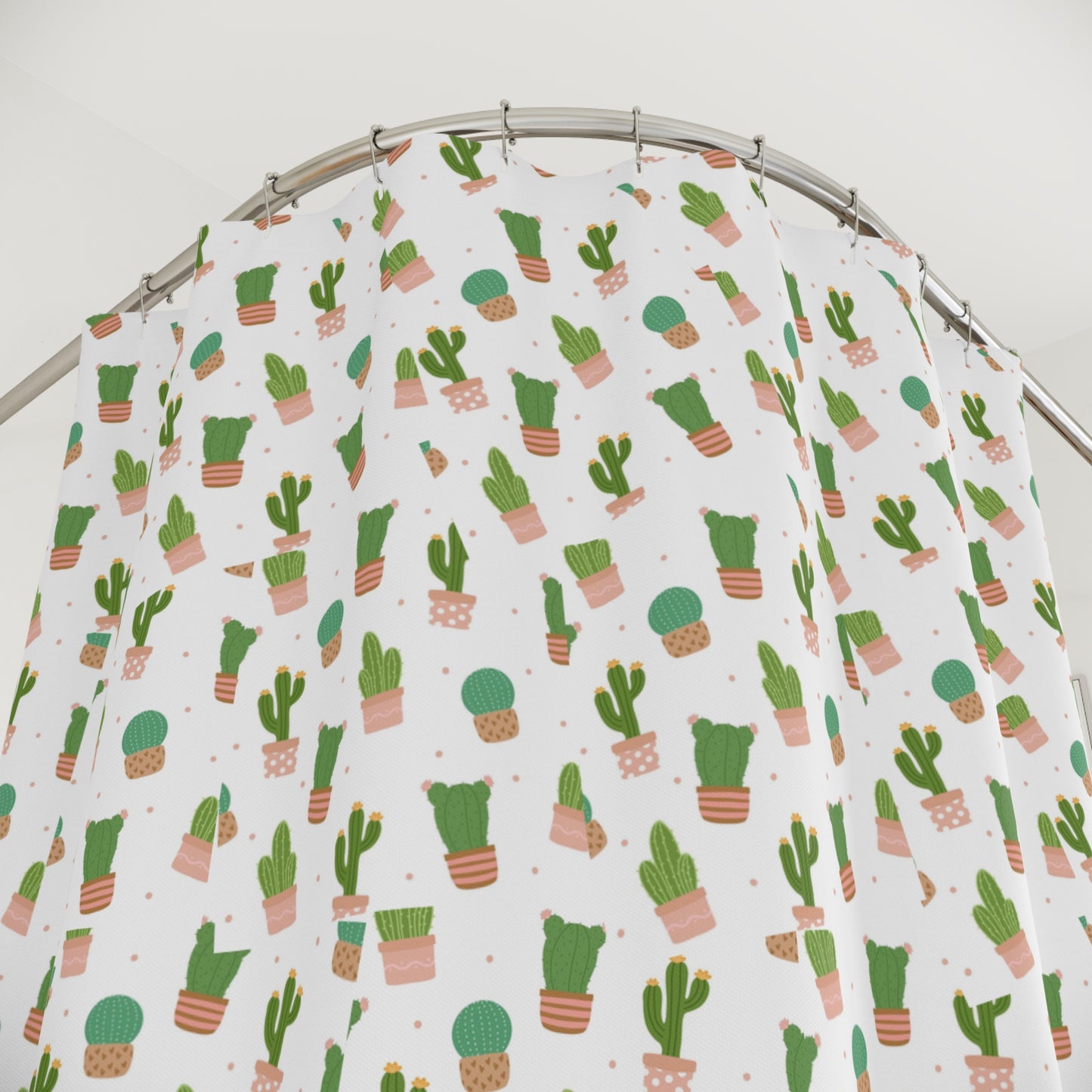 Cacti Shower Curtain - Tropical Bathroom Decor, Plants Lover Gift, Bohemian Home, Unique Gift for Housewarming, Cute Bathroom Accessory