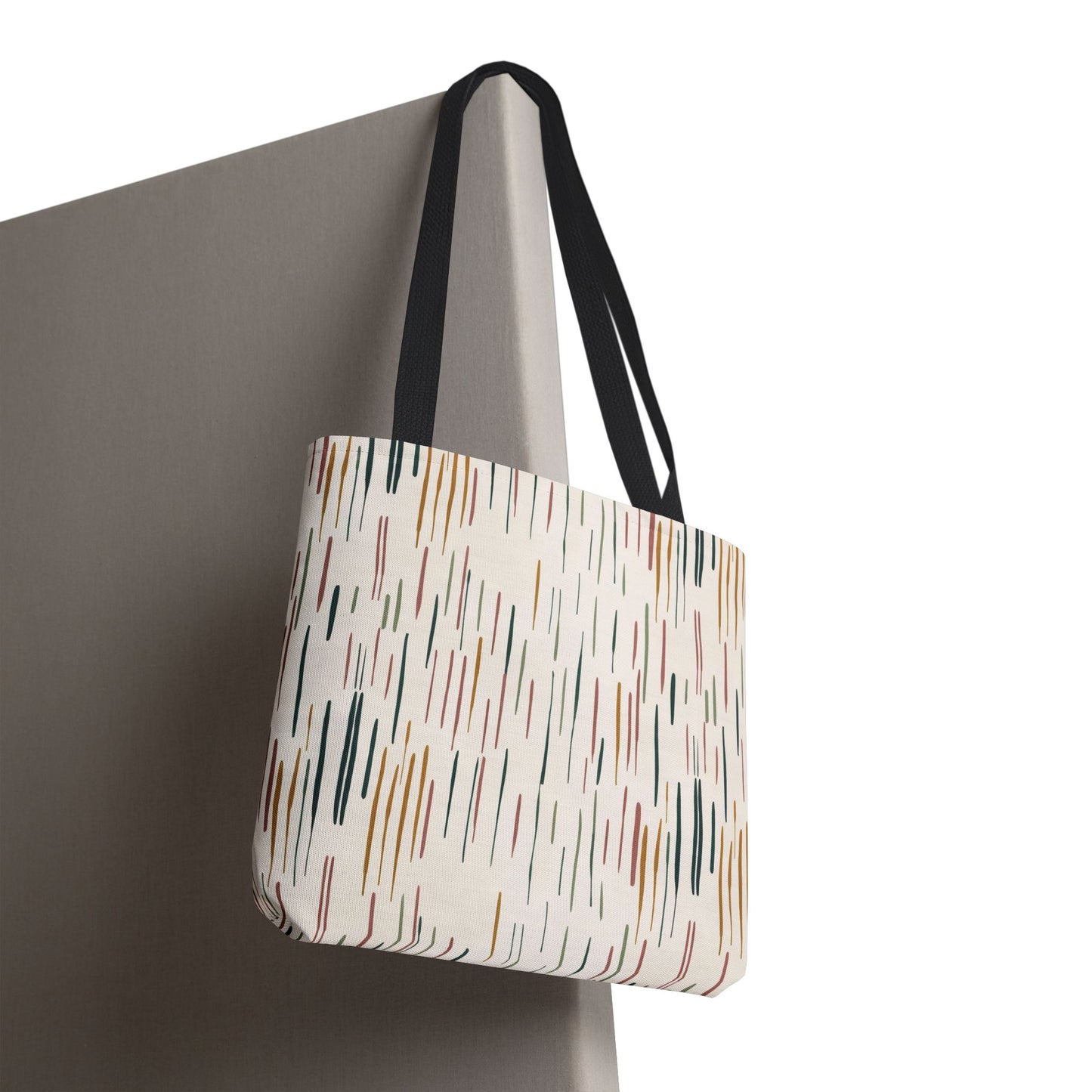 Earth Tones Abstract Stripe Tote Bag — Minimalist Boho Canvas Shopper