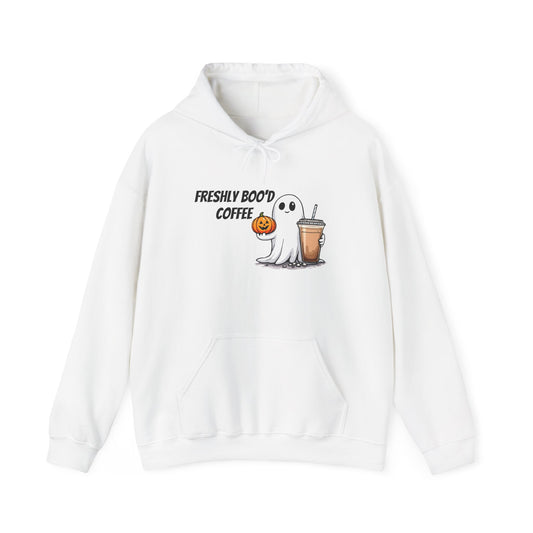 Ghostly Coffee Unisex Hoodie, Halloween Sweatshirt, Cute Fall Apparel, Cozy Casual Wear, Gift for Coffee Lovers, Fun Spooky Style