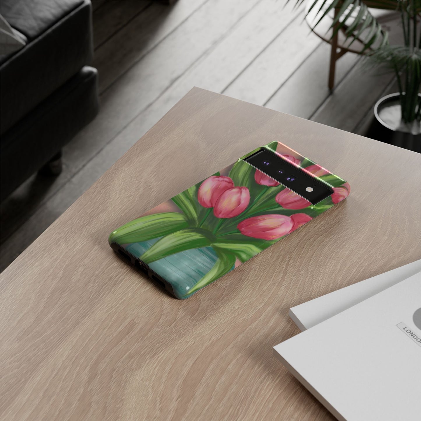 Floral Phone Case with Vibrant Tulips - Tough Cases for Garden Lovers, Spring Gifts, Nature Enthusiasts, Unique Gadget Accessories, [...]