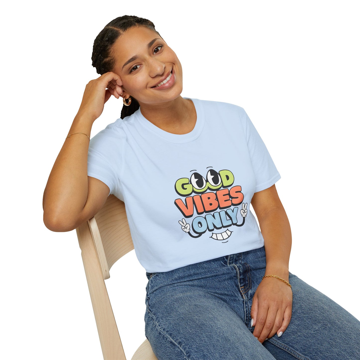 Good Vibes Only T-Shirt — Retro Smiley Graphic Tee