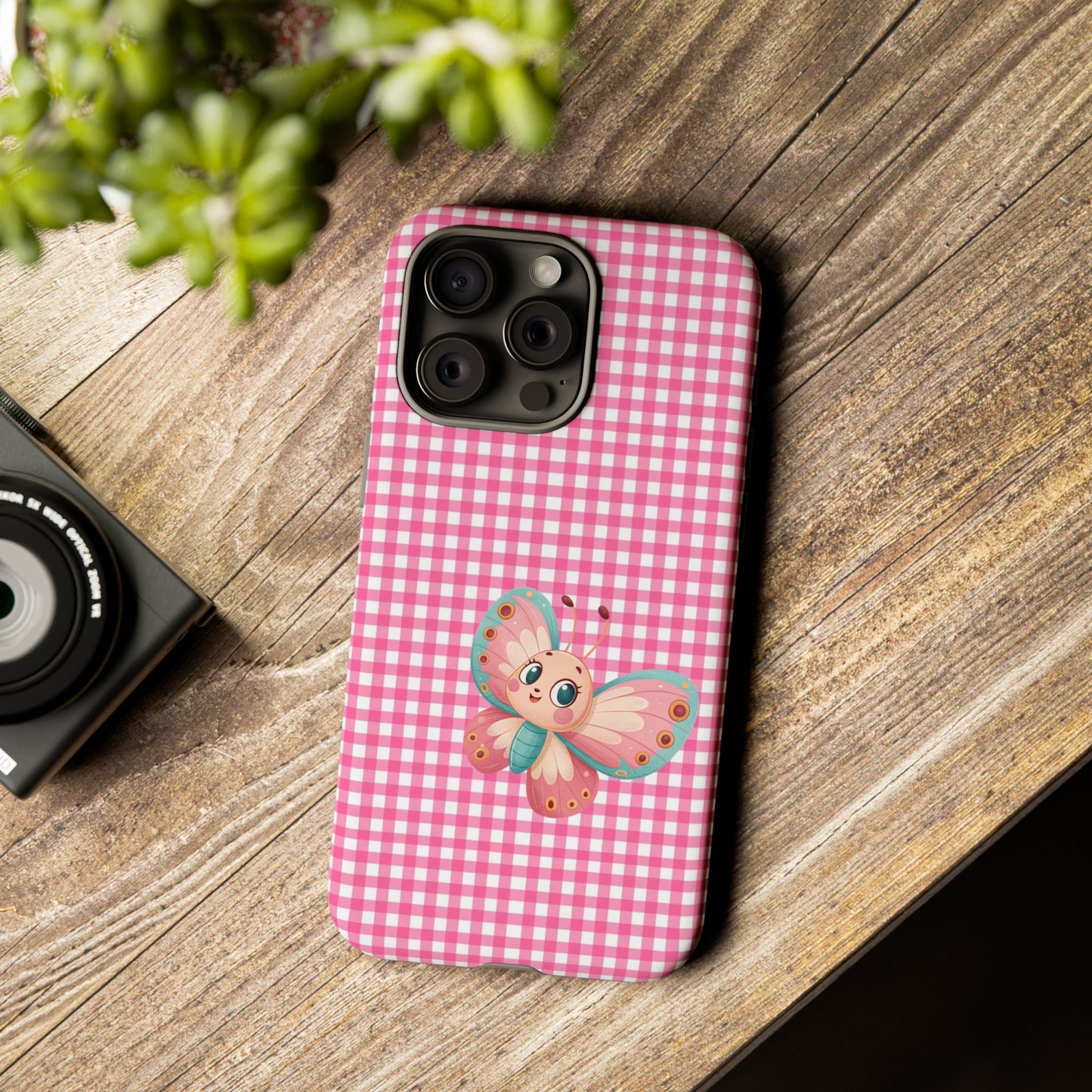 Cute Butterfly Phone Case, Tough Cases, Floral Phone Accessory, Gift for Her, Spring Fashion, Kids' Birthday Present, Pastel Aesthetic