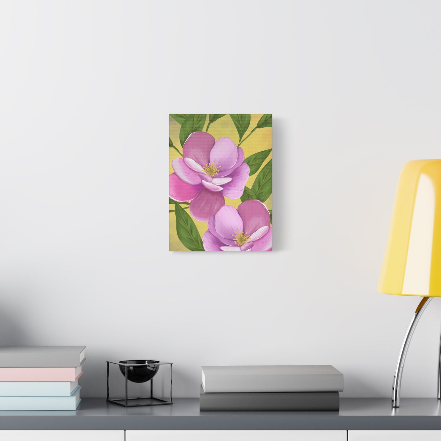 Matte Canvas, Stretched, 1.25" Tulips Pink and Purple Flowers