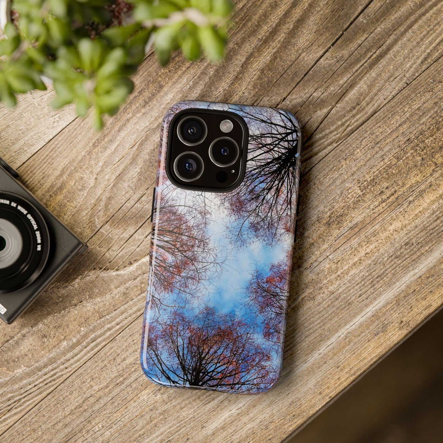 Skyward Trees Phone Case — Nature Forest Canopy Protective Tough Case