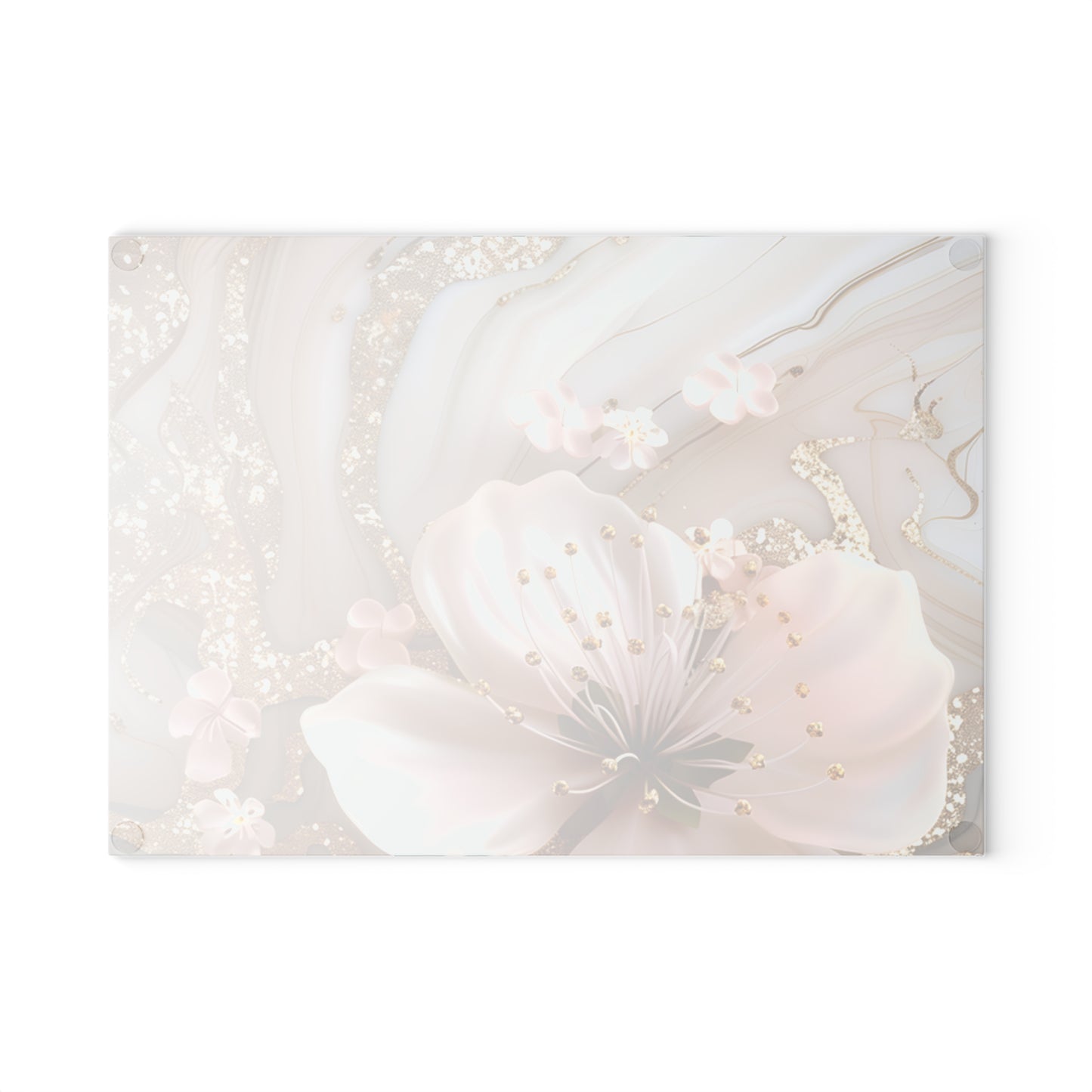 Elegant Floral Glass Cutting Board - Kitchen Decor