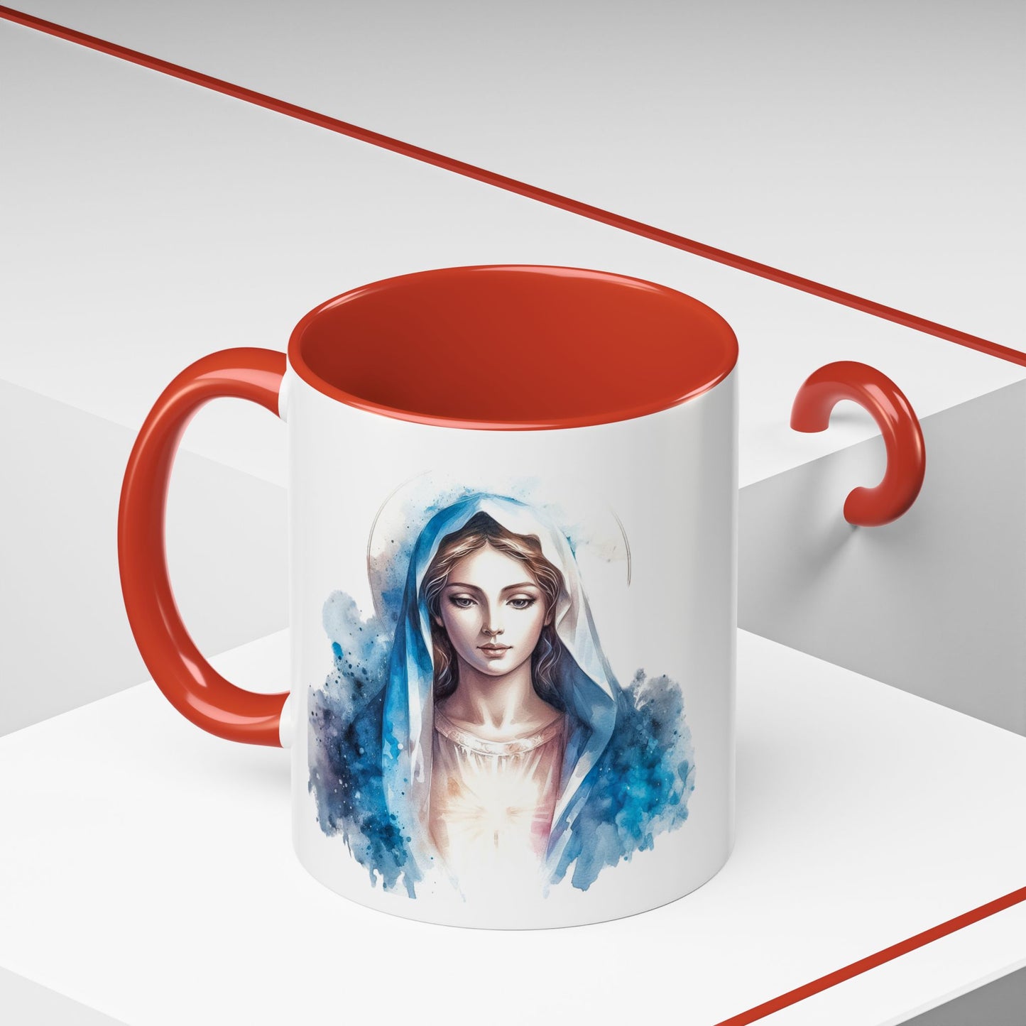 Serene Virgin Mary Coffee Mug - Spiritual Inspiration, Gift for Faith Lovers, Home Decor, Mother's Day, Religious Art
