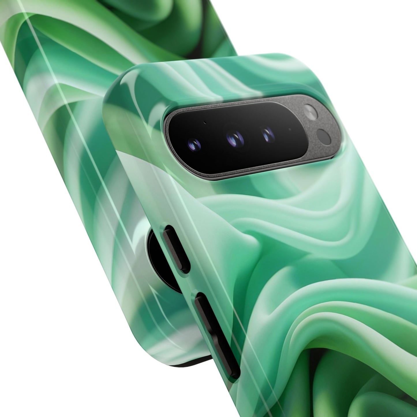 Stylish Phone Case, Tough Case, Green Abstract Design, Cell Phone Cover, Unique Gift, Trendy Accessory