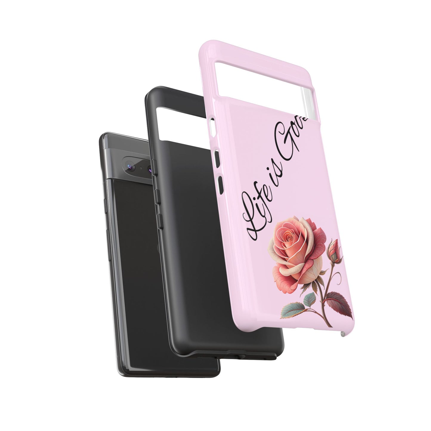 Roses & Positivity Phone Case - Floral Design, Life is Good, Tough Cases for Everyday Wear, Gift for Friends, Mother's Day, Spring [...]