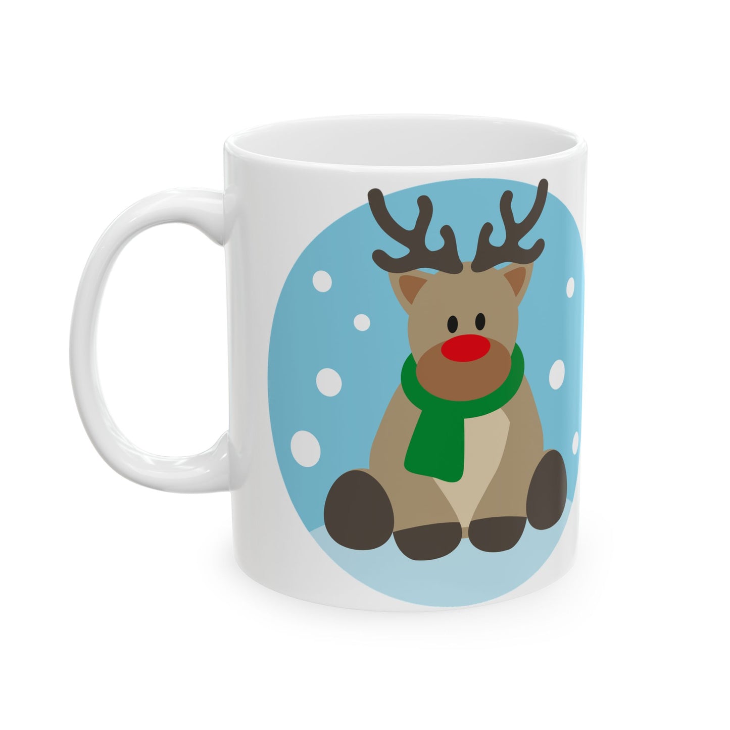 Christmas Reindeer Ceramic Mug — Cute Holiday Coffee Cup (11oz & 15oz)