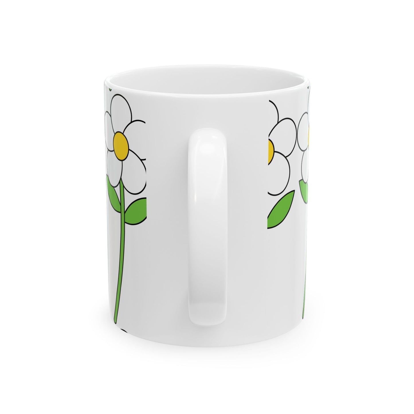 Flower Power Ceramic Mug - 11oz & 15oz, Floral Coffee Cup, Gift for Garden Lovers, Cute Tea Mug for Her, Spring Decor Mug