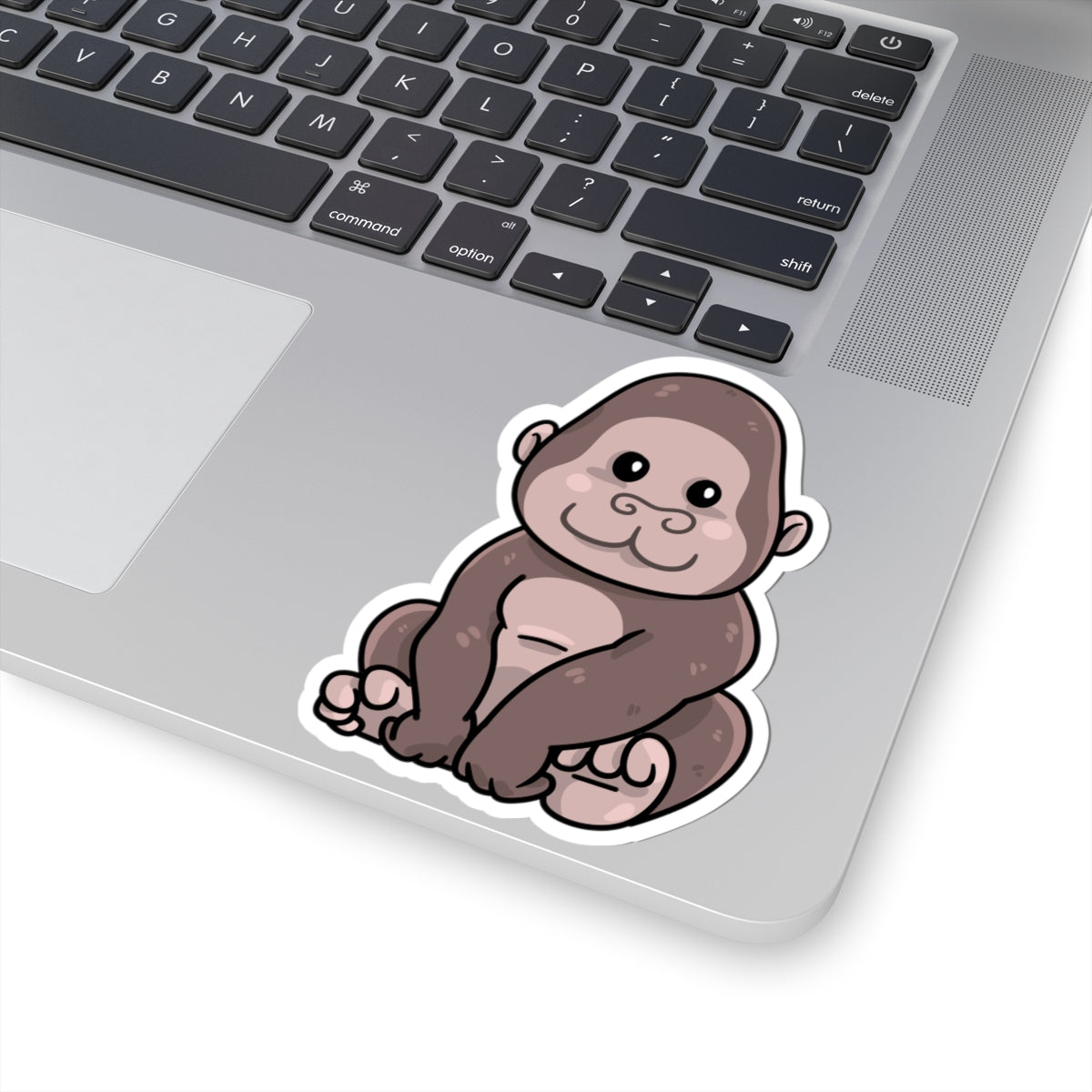 Adorable Gorilla Kiss Cut Stickers, Cute Animal Decor, Laptop Accessories