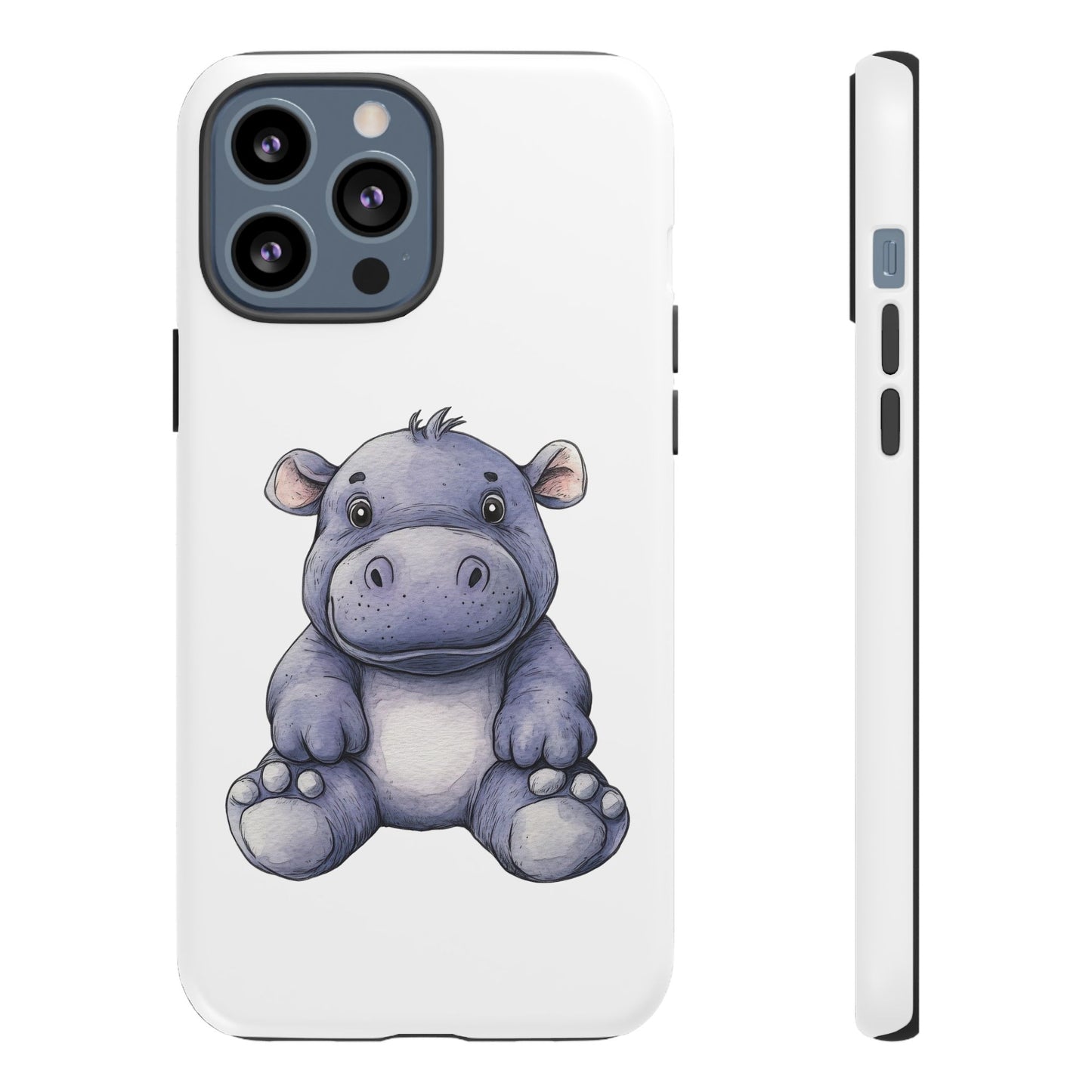 Cute Hippo Phone Case, Unique Tough Cases, Animal Lover Gift, Cute Animal Design, Baby Animal Phone Accessory