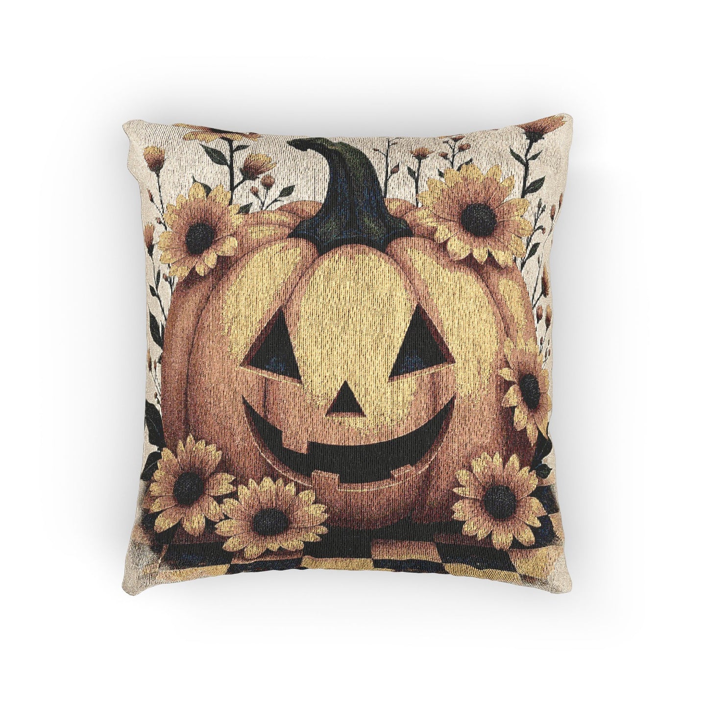 Autumn Pumpkin Woven Pillow, Fall Decor, Seasonal Home Accent, Cozy Throw Pillow, Halloween Decor, Harvest Celebration
