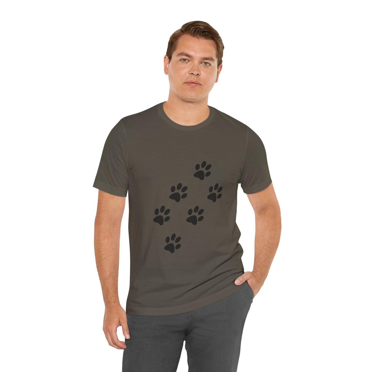 Paw Print Short Sleeve Tee | Unisex Animal Lover Shirt, Pet Owner Gift, Casual Wear, Gifts for Dog Lovers, Comfortable T-Shirt