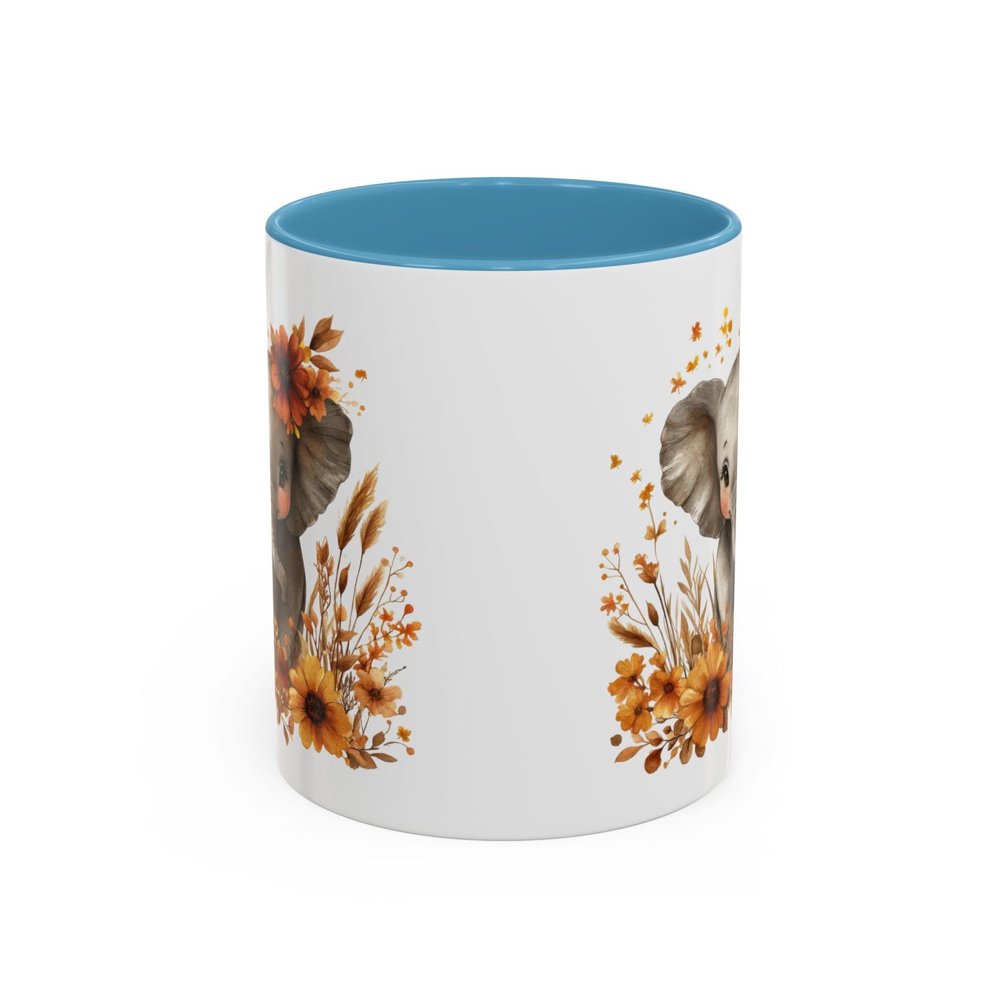 Adorable Elephant Floral Coffee Mug, Cute Animal Mug, Coffee Lover Gift, Kids Mug, Baby Shower Decor