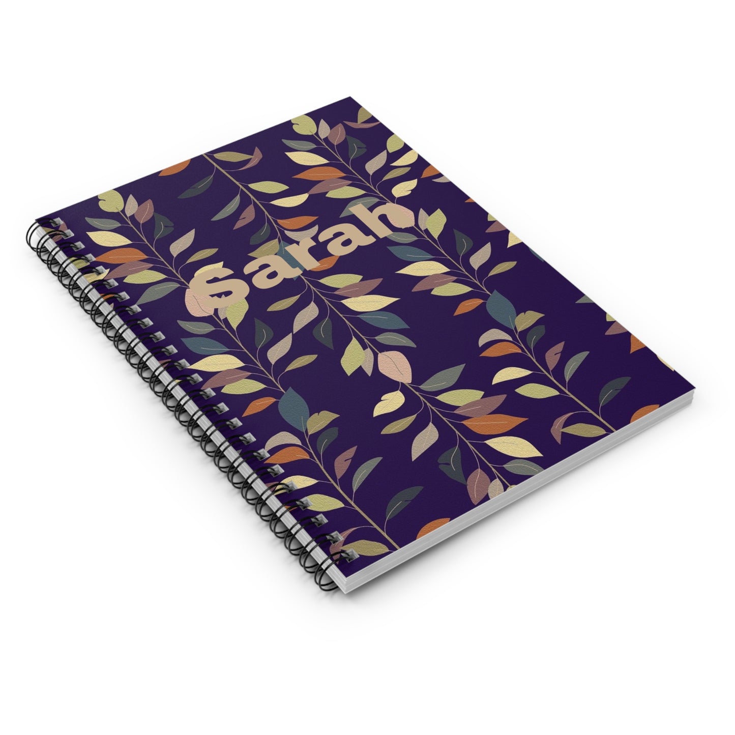 Custom Floral Spiral Notebook for Sarah - Personalized Journal, Stationery Gift, School Supplies, Writing Pad, Planner