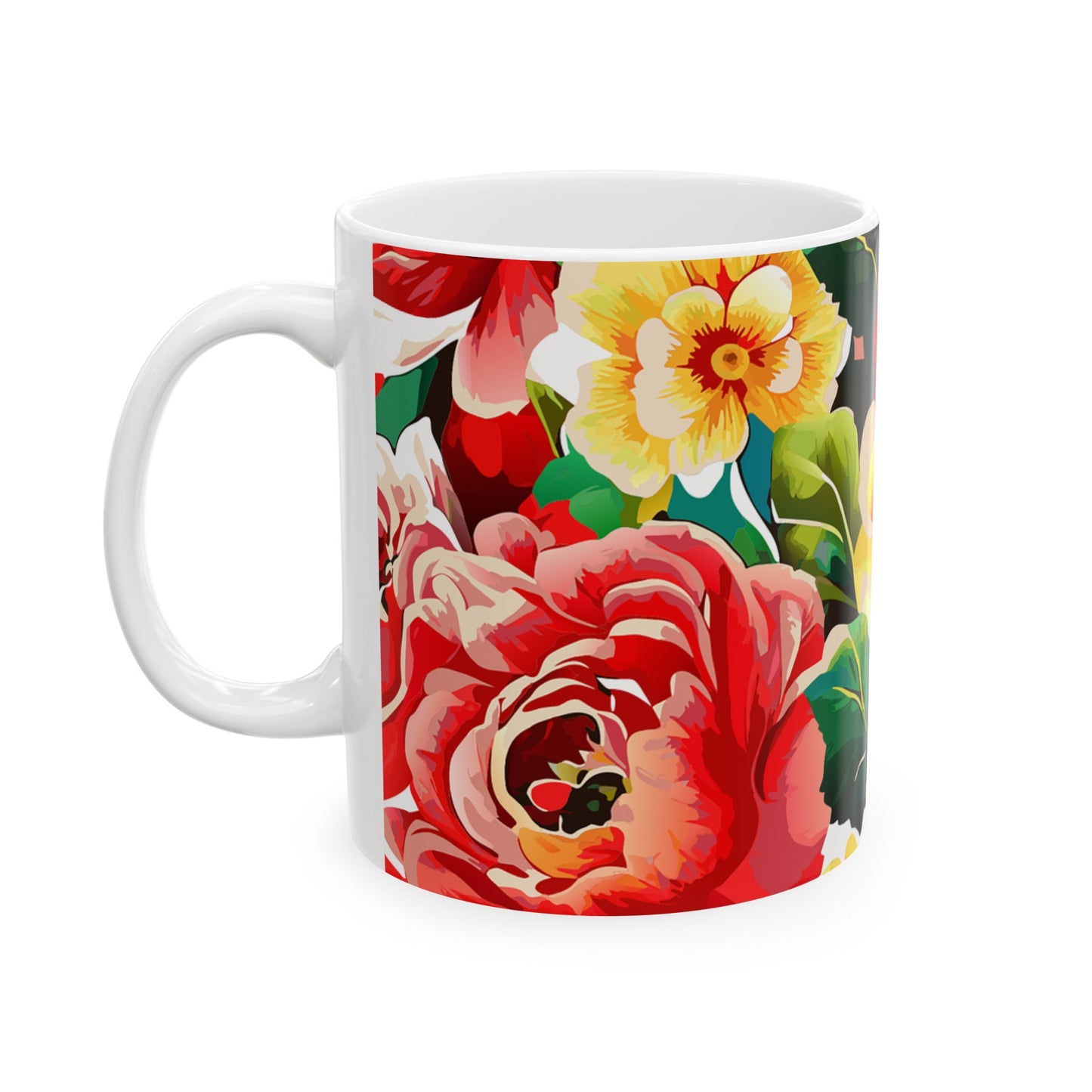 Floral Ceramic Mug, Coffee Cup, Tea Mug, Gift for Her, Kitchen Decor