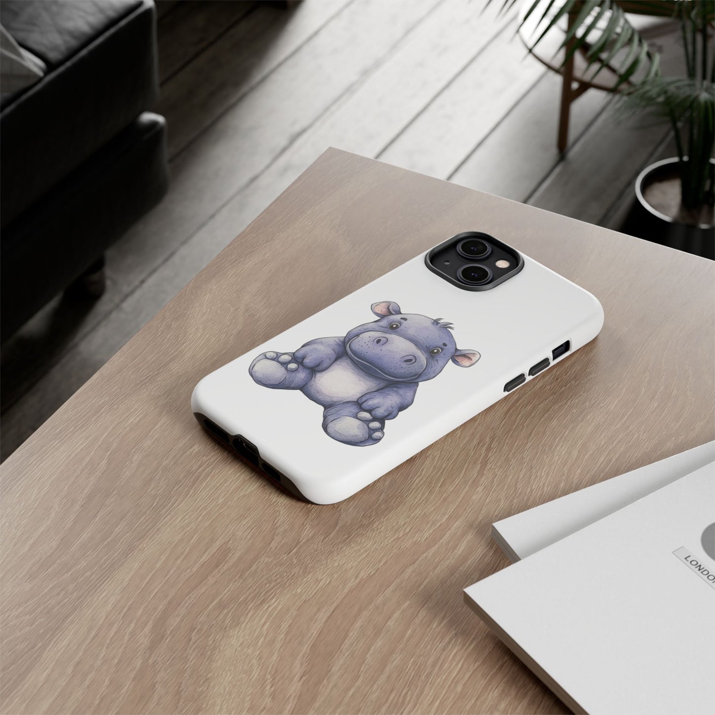 Cute Hippo Phone Case, Unique Tough Cases, Animal Lover Gift, Cute Animal Design, Baby Animal Phone Accessory