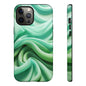 Stylish Phone Case, Tough Case, Green Abstract Design, Cell Phone Cover, Unique Gift, Trendy Accessory
