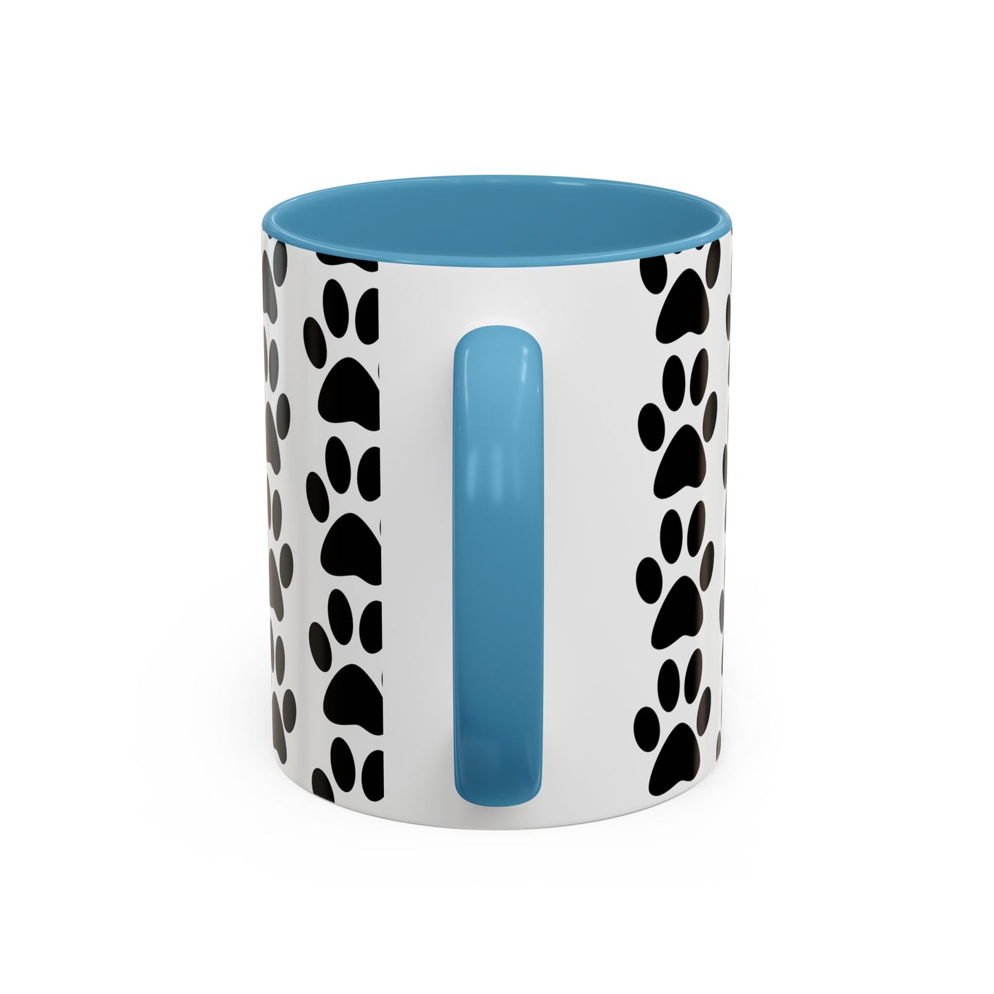 Paw Print Accent Coffee Mug - Dog Lover Gift, Black and White Pet Mug, Cute Animal Decor, Personalized Pet Owner Present, Coffee Tea Cup