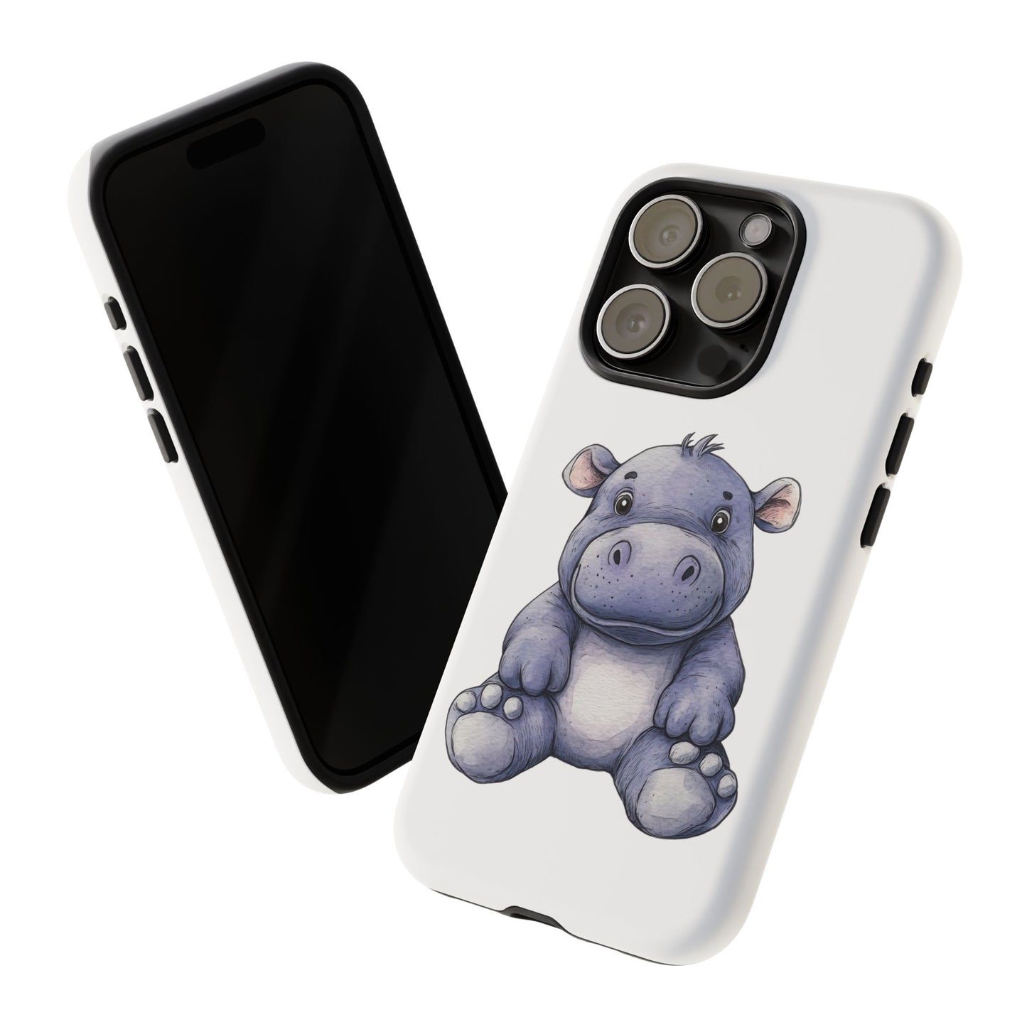 Cute Hippo Phone Case, Unique Tough Cases, Animal Lover Gift, Cute Animal Design, Baby Animal Phone Accessory