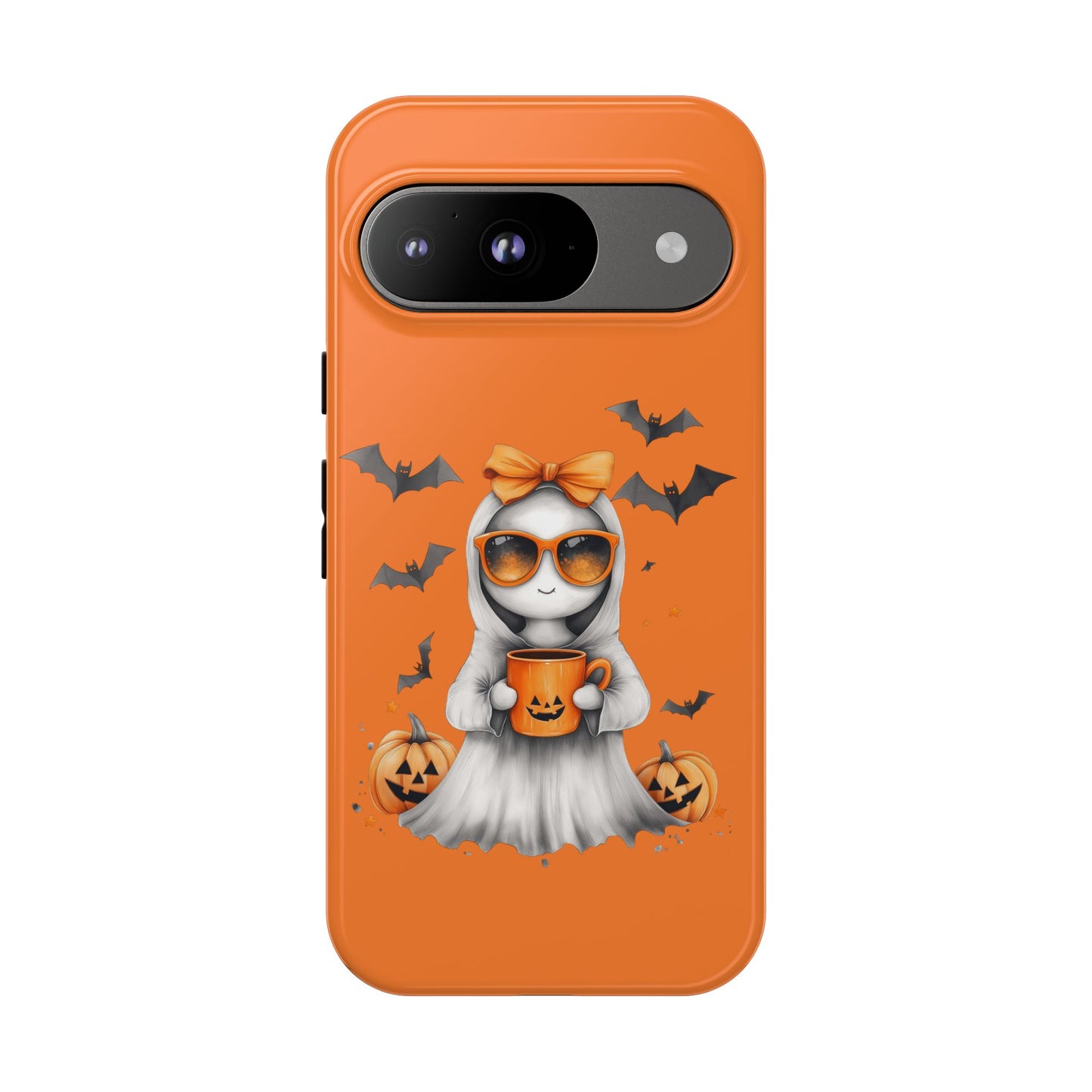 Halloween Ghost Phone Case, Cute Cat Ghost Case, Autumn Phone Cover, Spooky Season Gift, Trick or Treat Case