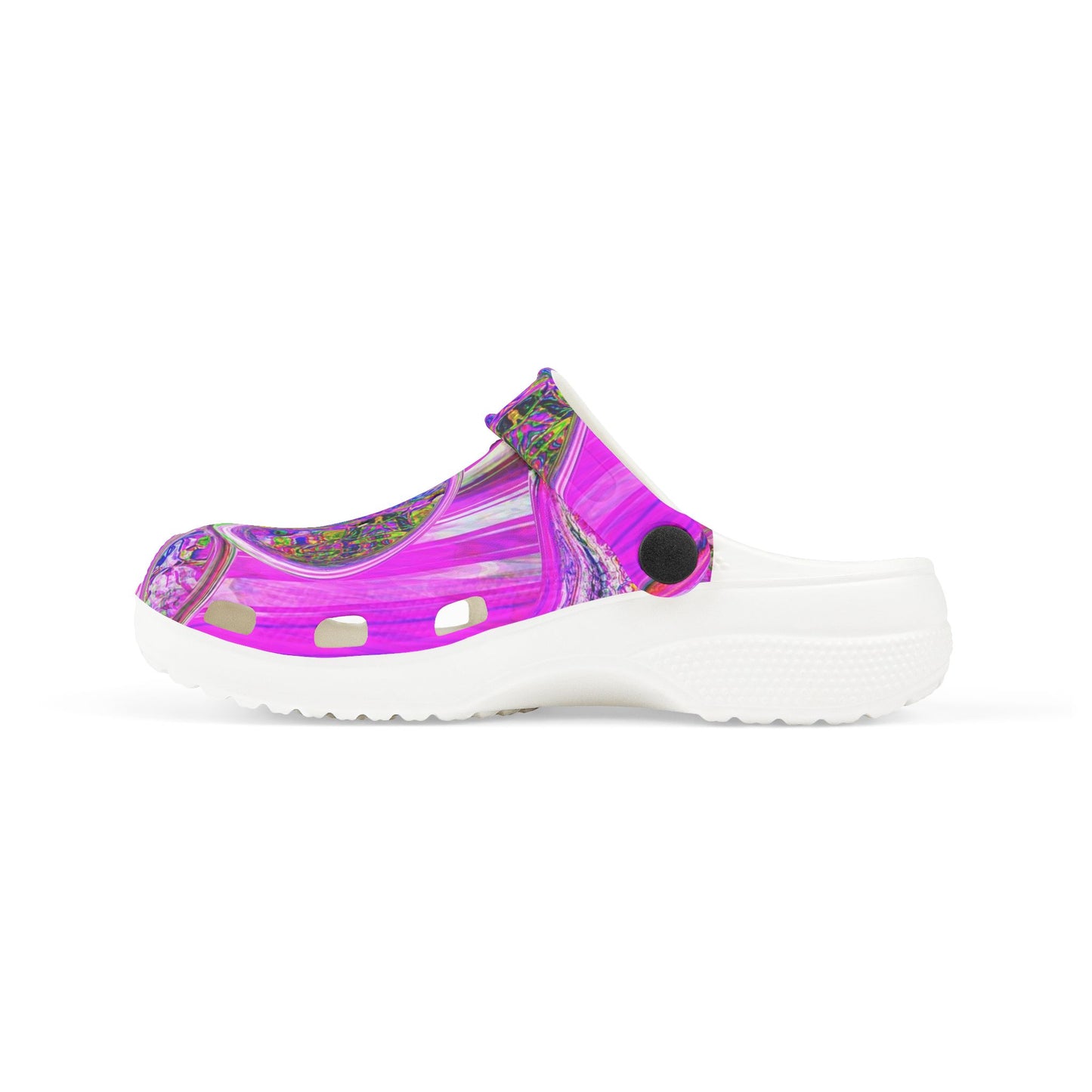 Kids Purple Swirl EVA Foam Clogs — Colorful Psychedelic All-Over Print