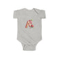 Cute Apple Design Infant Bodysuit Letter A