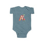 Cute Apple Design Infant Bodysuit Letter A