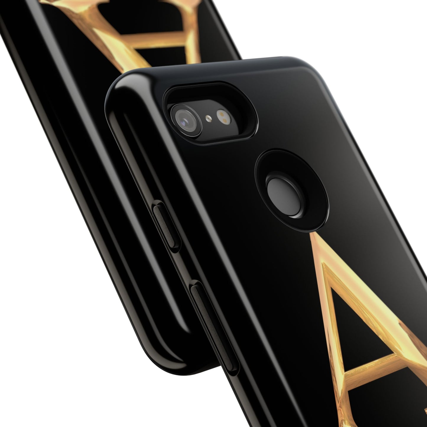 Custom Phone Case with Gold Letter A, Monogrammed Gift, Tough Protective Case, Personalized Phone Accessory, Unique Phone Cover