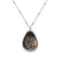 Bold Tiger Oval Necklace, Animal Pendant, Wildlife Jewelry