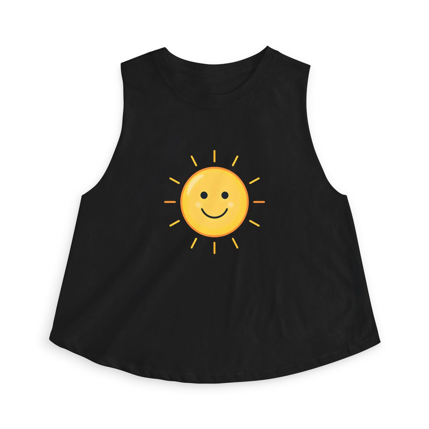 Smiley Sun Crop Top — Cute Sunny Face Women's Tank
