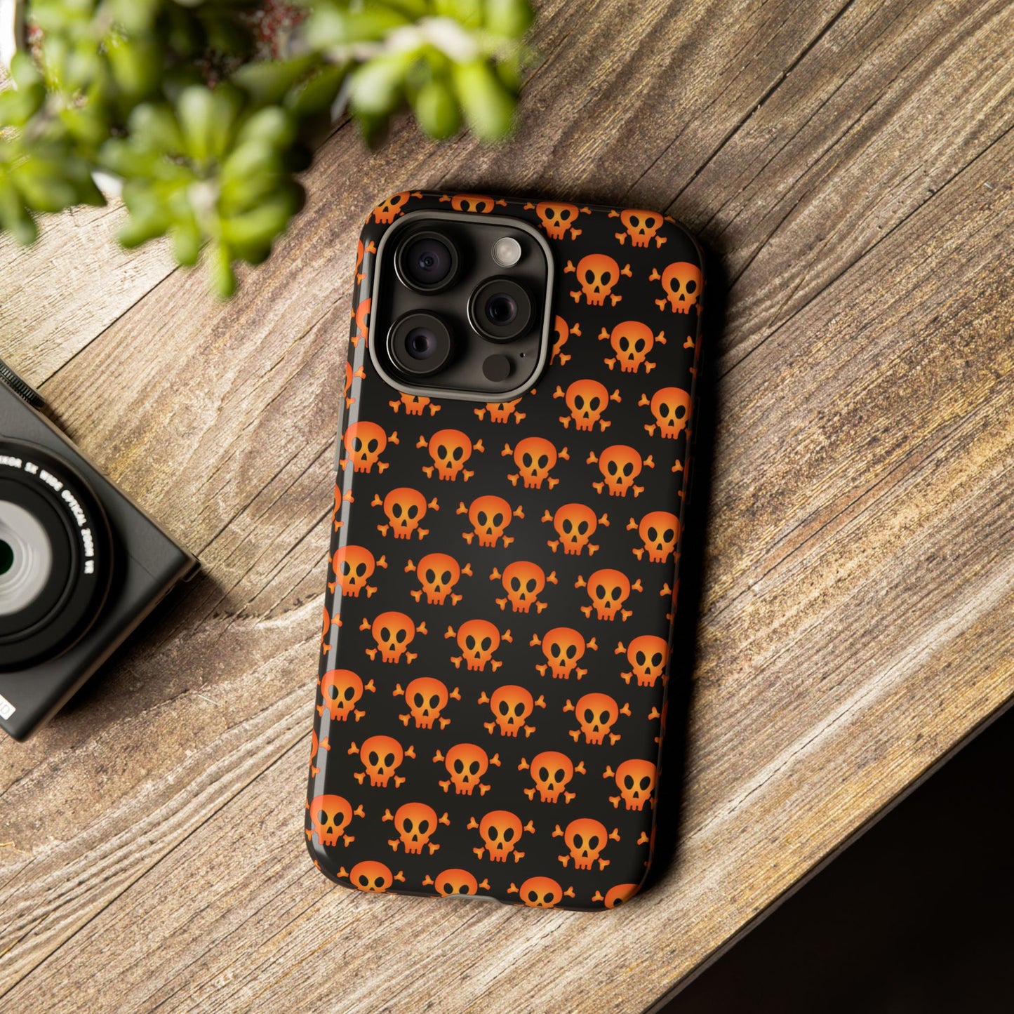 Halloween Skull Phone Case, Spooky Mobile Cover, Trick or Treat Accessory, Goth Gift, Skull Pattern Design
