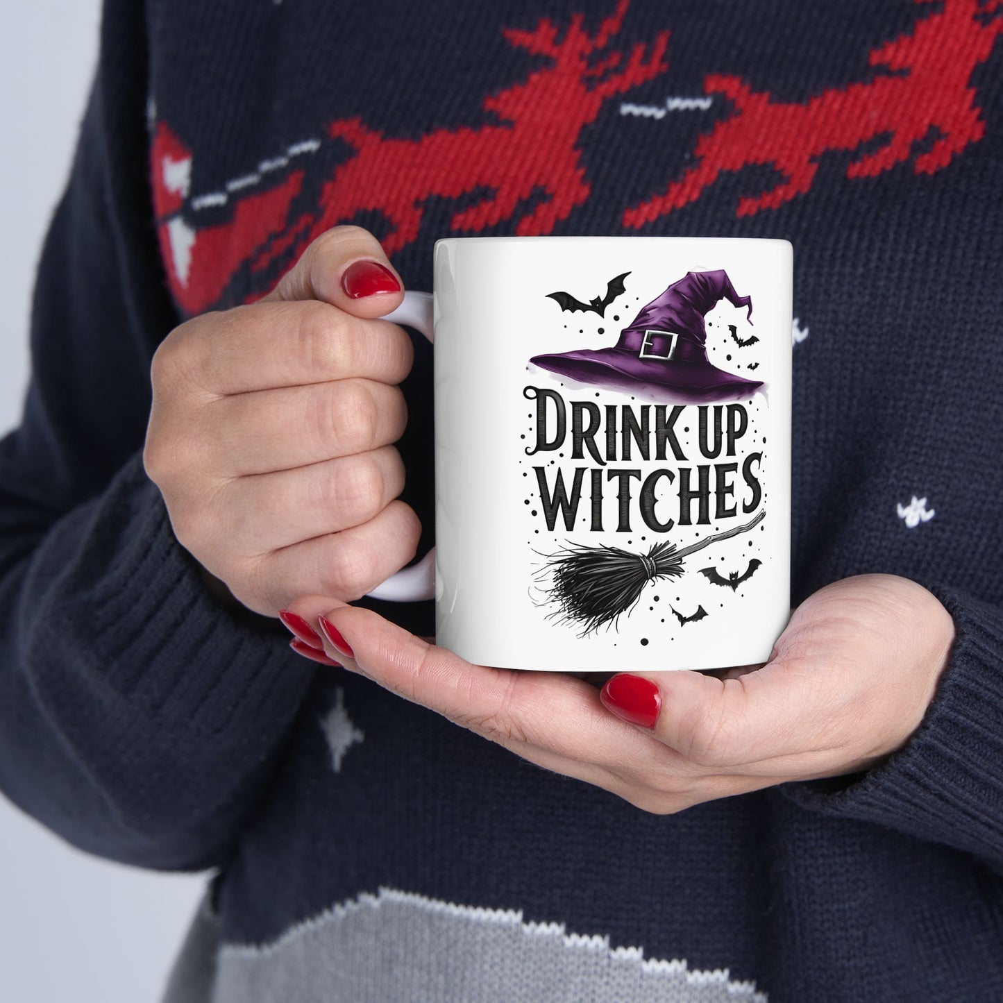 Spooky Witch Themed Ceramic Mug | Perfect for Halloween, Gift for Witches, Coffee Lover Mug, Tea Mug, Drink Up Witches!