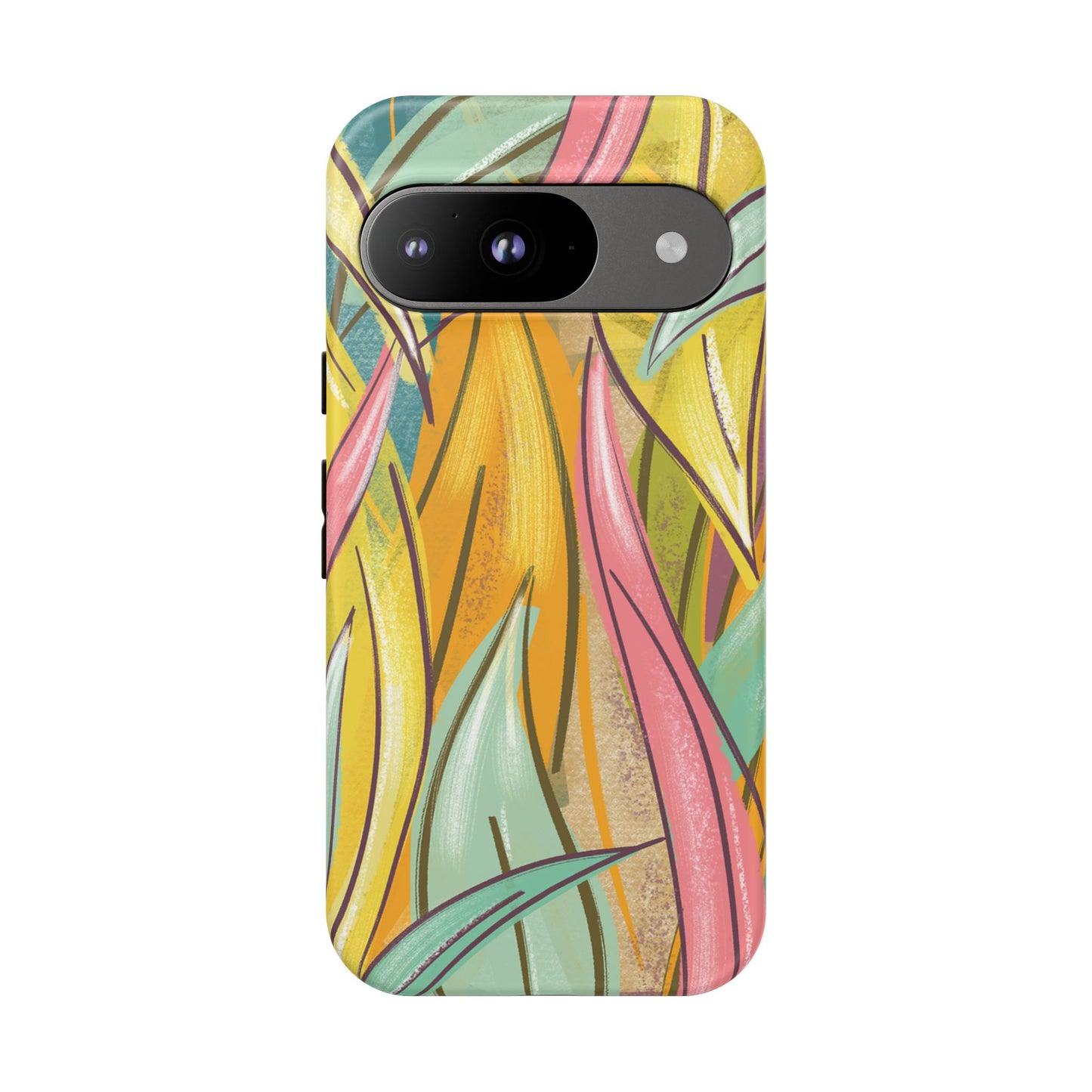 Vibrant Phone Case with Colorful Leaf Design, Tough Cases for Nature Lovers, Eco-Friendly Gift, Summer Vibes, Floral Phone Cover