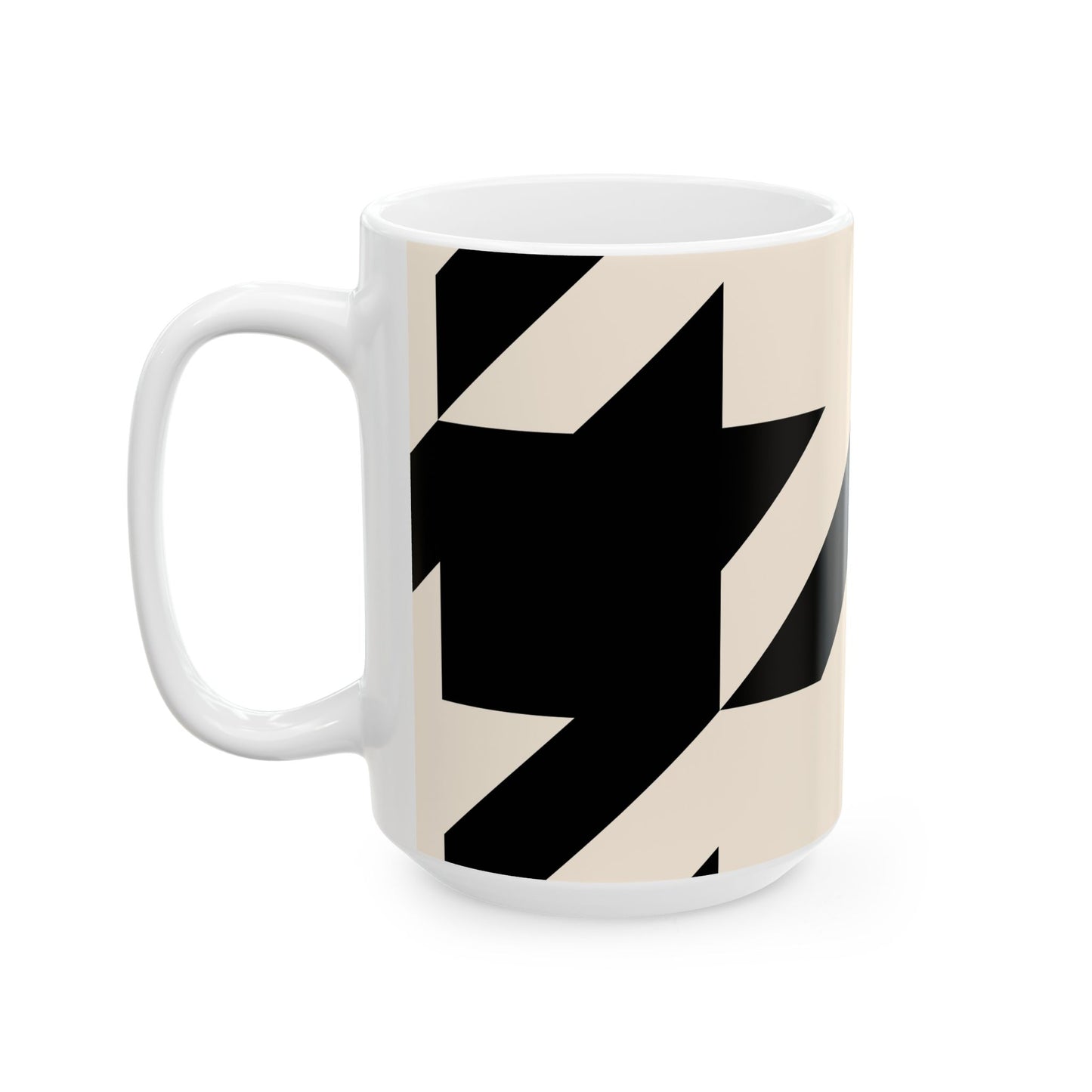 Modern Geometric Ceramic Mug, Stylish Coffee Cup, Gift for Her, Office Decor, Unique Kitchenware, Contemporary Design